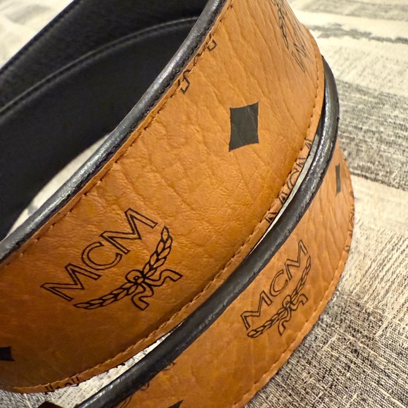 MCM Belt Black Buckle Original Canvas - Picture 4 of 5